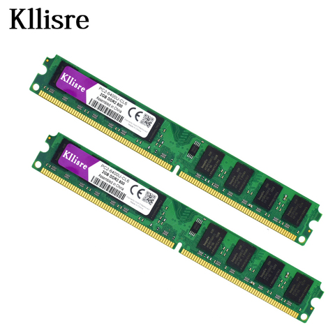 Kllisre 4GB (2pcsX2GB) DDR2 2GB Ram 800Mhz PC2-6400U 240Pin 1.8V CL6 Desktop Memory ► Photo 1/5