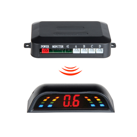 LED Wireless Parking Sensor Kit Parktronic 4 Sensors Auto Car Reverse Assistance Backup Radar Monitor System detector de radar ► Photo 1/5