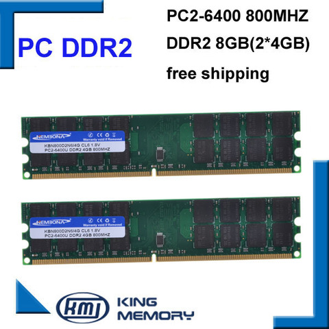 KEMBONA free shipping RAM DESKTOP PC DDR2 800Mhz 8GB (KIT of 2x4gb) ddr2 8g kit PC2-6400 only for A-M-D motherboard ► Photo 1/4