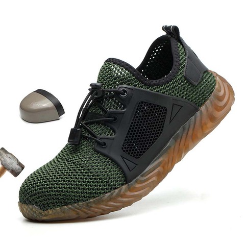 Male Shoes Breathable Mesh Safety Shoes Men Light Sneaker Indestructible Steel Toe Soft Anti-piercing Work Boots Work Shoes ► Photo 1/6