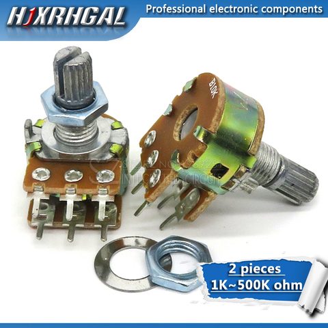 2pcs B1K B2K B5K B10K B20K B50K B100K B500K B1M 6Pin Shaft WH148 Potentiometer 1K 2K 5K 10K 20K 50K 100K 500K 1M hjxrhgal ► Photo 1/1