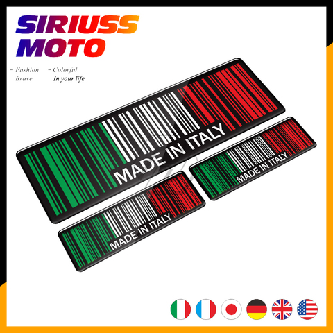 High Quality 3D Bar Code Sticker Made In Italy Motorcycle Tank Pad Decal Case for Honda Yamaha Suzuki Kawasaki KTM Vespa Decal ► Photo 1/6
