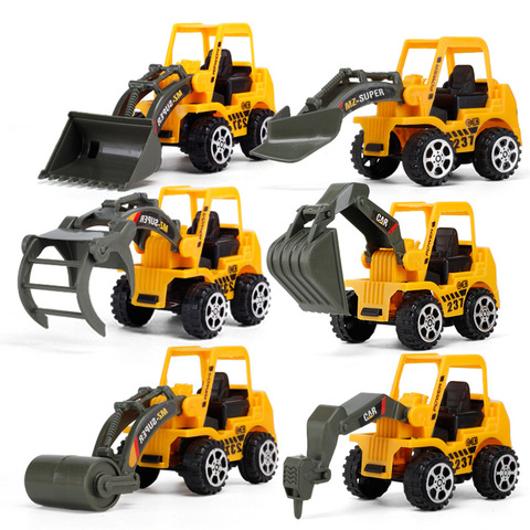 6 Styles /set Car toy Plastic Diecast Construction Engineering Vehicle Excavator Toys for boys Wholesale ► Photo 1/6