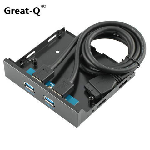Great-Q Floppy Disk USB 3.0 20 Pin 2 Ports Front Panel Bay Hub Bracket Cable ► Photo 1/1