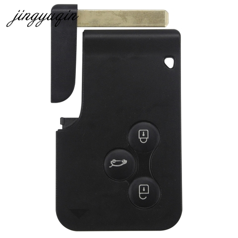 jingyuqin 3 Button Smart Key Card For Renault Clio Logan Megane 2 3 Koleos Scenic Car Key Fob Card Case Shell with Small Key ► Photo 1/4