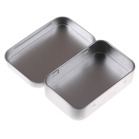 Small Rectangle Candy Tin Case/Box with Hinged Lids, Metal Tin Box