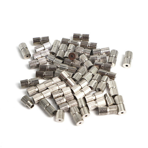 50pcs Rhodium Screw Clasps for Necklace Bracelet Jewelry Making Connector DIy Findings Cylinder 7mmx3mm Rope Cap Buckle Closure ► Photo 1/6