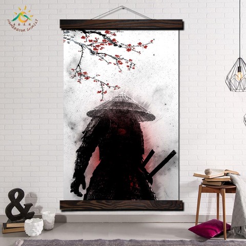 Canvas Art Painting Wall Art Poster Home Decoration Scroll Cavas Painting Posters And Prints for Living Room Japanese Warrior ► Photo 1/6