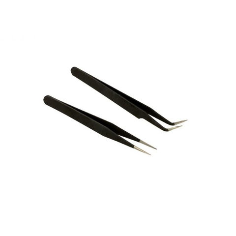 Hot Promotion 2 Black Acrylic Stainless Steel Tweezers Gel Repairing Maintenance Tools Paillette Nipper Picking Tool #OS ► Photo 1/5