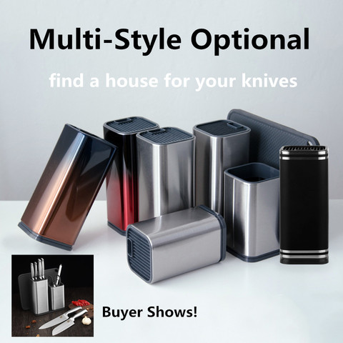 Xyj Cutlery Kitchen Knife Holder Storage Supplies Stainless Steel Knife Block Stand Large Capacity Multifunctional Storage Seat ► Photo 1/6