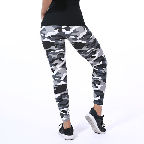 2022 Camouflage Printing Elasticity Leggings Green/Blue/Gray Camouflage Fitness Pant Legins Casual Legging For Women ► Photo 1/6