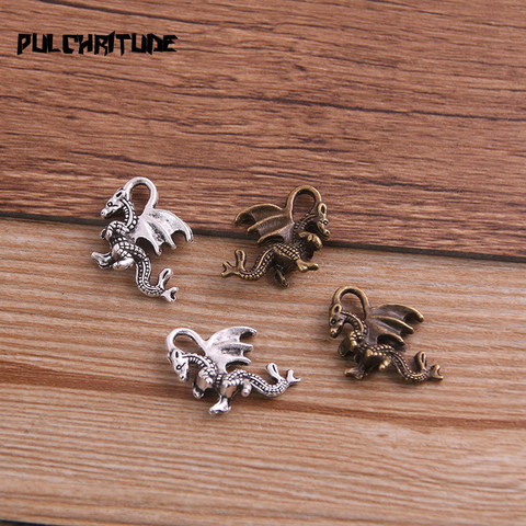  16PCS 15*21mm Metal Alloy Two Color Animal Charms Gragon Pendants for Jewelry Making DIY Handmade Craft ► Photo 1/6