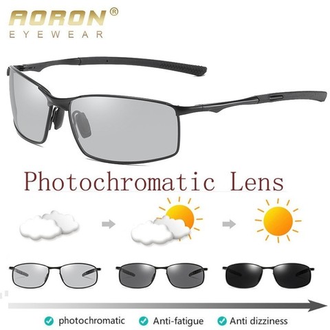 AORON Polarized Photochromic Sunglasses Mens Transition Lens Driving Glasses Male Driver Safty Goggles Oculos Gafas De Sol ► Photo 1/6