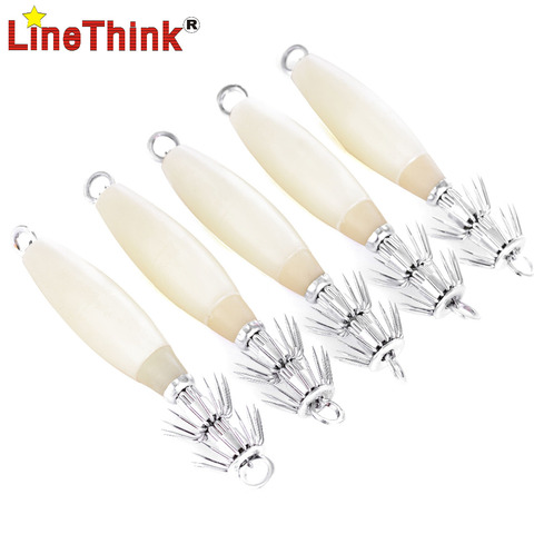 5PCS/LOT Luminous Squid Hook Fishing Lures Squid Jig Lures  9.5cm /14g Fish Hook Free shipping ► Photo 1/1