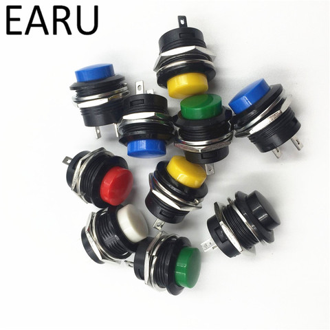 6pcs DIY Momentary Mini Round Push Button Switch OFF-(ON) Installing Hole 16mm Factory Online Wholesale 6A125V/AC 3A 250V ► Photo 1/6