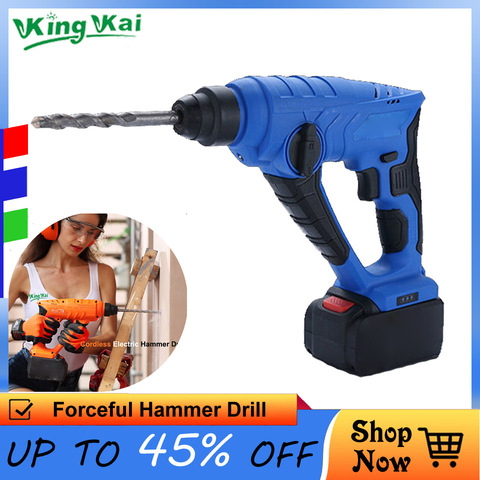 5000 10000mAh Long Duration Wall Hammer Cordless Drill Rechargeable Lithium Battery Multifunctional Electric Hammer Impact Drill ► Photo 1/6