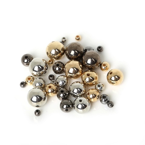 4 6 8 10 12mm 30-300pcs Gold/Gun-Metal Plated CCB Round Seed Spacer Beads For Fashion Jewelry making DIY BSE009 ► Photo 1/6