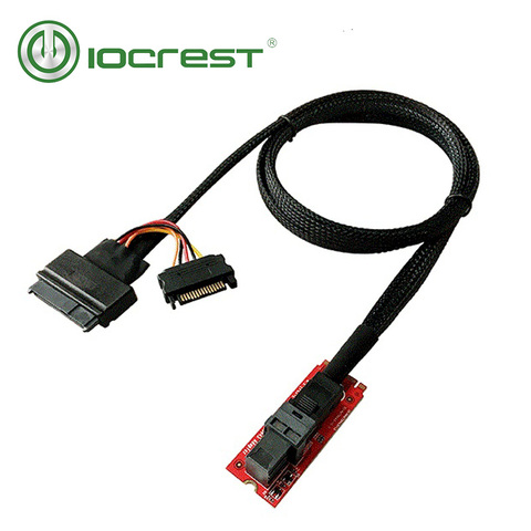 IOCREST U.2 SFF-8639 to M.2 M Key NVMe adapter card Mini SAS to M.2 M-Key NVMe SFF-8639 Adapter with SFF-8639 cable ► Photo 1/1