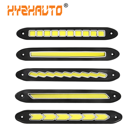 HYZHAUTO 2Pcs Flexible Car LED Daytime Running Light Strip High Power COB DRL Fog Lights Driving Lamp Waterproof White 12V ► Photo 1/6