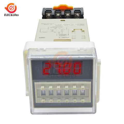 AC 220V DH48S-S Digital Time Delay Relay Timer Programmable Double Relay Switch Socket Base SPDT Repeat cycle time timing relay ► Photo 1/6