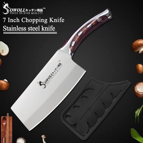 Sowoll Kitchen Knife 7 inch Japanese Chef Knife Non Slip Resin Fibre Handle  Quality Stainless Steel Clever Cutter Chopping Knife - Price history &  Review, AliExpress Seller - XYj RU Zemen Store