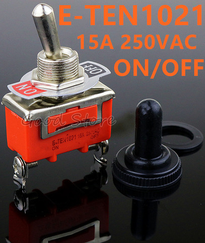 Free Shipping 1pcs Good Quality E-TEN1021 2-Pin SPST 2 Terminal  ON-OFF 15A 250V Toggle Switch orange ► Photo 1/6