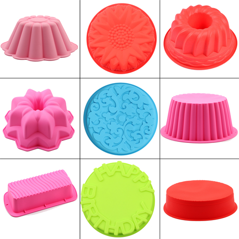 Silicone Mold for big Cake Flower Crown shape pastry Baking Tools 3D Bread cake form Pizza Pan DIY birthday wedding ► Photo 1/6