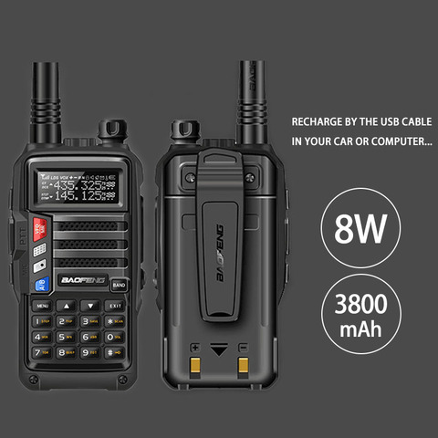Dual Band Pofung BaoFeng UV-5R 8W 10km Long Range Portable Hunting Radio -  Walkie-Talkie