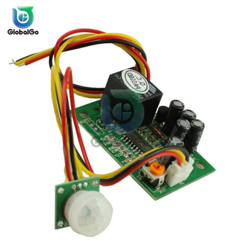DC 12V Relays with PIR Motion Sensor Module IR Infrared Human Induction Sensor Pyroelectric Controller Switch Timer Delay ► Photo 1/2