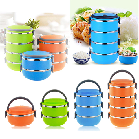 Thermal Insulated Bento Picnic Storage Mess Tin Food Jar Multilayer Stainless Steel For Outdoor Camping  Sal FBE2 ► Photo 1/6