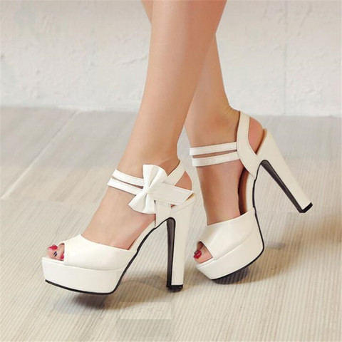 Sandals female summer 2022 new high-heeled fish mouth shoes bow sexy rough with waterproof platform Roman women's shoes ► Photo 1/5