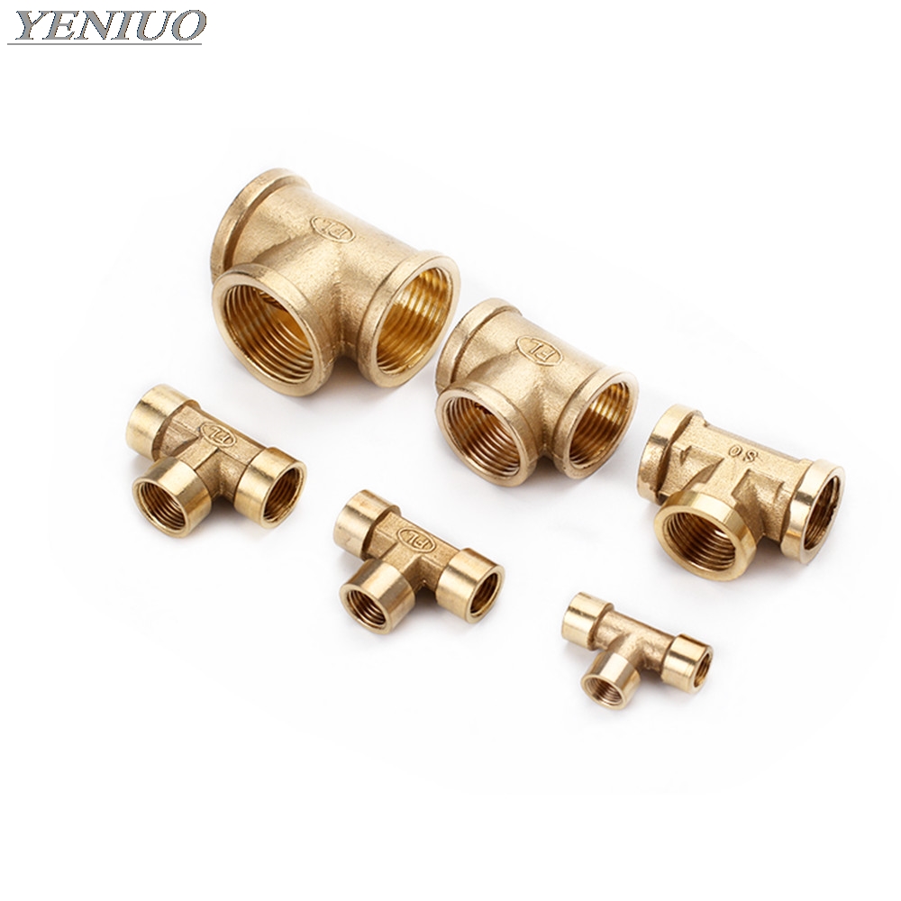 Brass BSP 1/2" Female/Male Thread Y-Type 3-Way Pipe Fittings Connector Adapter 
