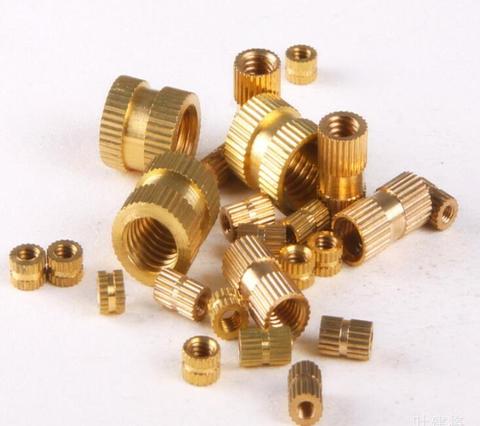 100pcs M3 M4 M5 Copper Inserts Brass Double Pass Knurl Nut Embedded Fastener ► Photo 1/1