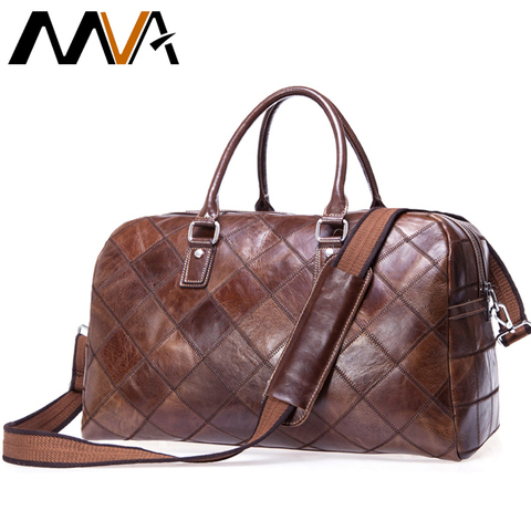 MVA Men Travel Bags Genuine Leather Suitcases Traveling Bags Messenger men's Shoulder Bag for travel Duffle Bag big Luggage ► Photo 1/6