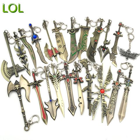 12 CM Game LOL Keychain League Of Legend Weapon Key Chain Hero League Rank Key Ring Key Holder Chaveiro Jewelry For Fans ► Photo 1/6