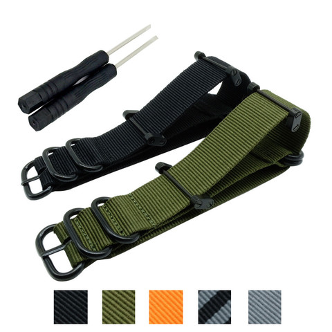 hot sale fashion nato long Suunto Core Nylon Strap Band Kit w Lugs Adapters 24mm Zulu Watchbands nylon smart bracelet for men ► Photo 1/6