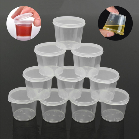 30pcs/Set 25ml Disposable Plastic Takeaway Sauce Cup Containers Food Box with Hinged Lids Pigment Paint Box Palette Reusable ► Photo 1/6