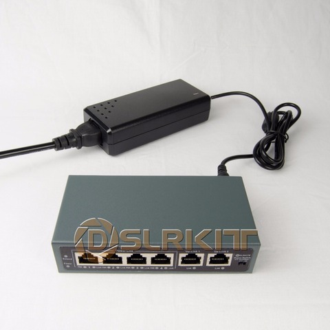 DSLRKIT 250M 6 Ports 4 PoE Switch Injector Power Over Ethernet 75W max.90W with 52V 1.85A Power Adapter ► Photo 1/6