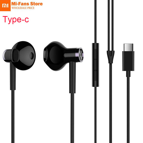 New Xiaomi mijia Hybrid DC Earphone Type-C Plug Half In-Ear USB Wired Control MEMS Microphone BRE02JY Mi Dual Driver Earphone ► Photo 1/1