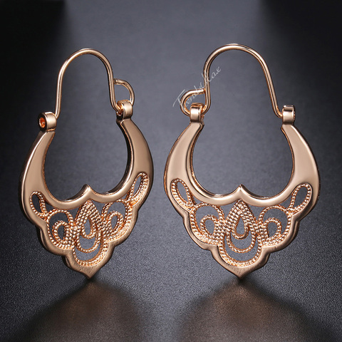 585 Rose Gold Womens Drop Earrings Jewelry Earrings For Women Girl Flower Pattern Fashion Ladies Gifts 2022 HGE193 ► Photo 1/6