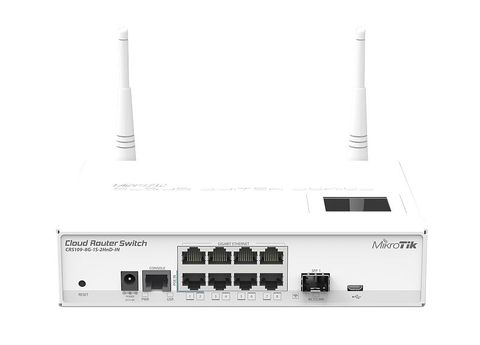MikroTik Cloud Router Switch CRS109-8G-1S-2HnD-IN 8 Gigabit Ports RouterOS 2.4GHz WI-FI Router ► Photo 1/1