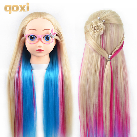 Qoxi mannequin heads with 65cm hair for braiding tete de cabeza manniquin dolls  dummy head for hairdresser practice hair styling - Price history & Review |  AliExpress Seller - qoxi Official Store 