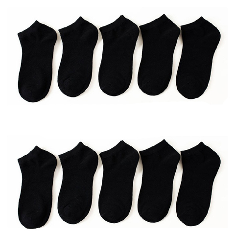 Men Summer Boat Socks Large size 44,45,46,47,48 Black Breathable Fashion Black Male Cotton Socks Men short Big New 10 Pairs ► Photo 1/6