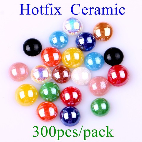 Ceramic Hotfix Rhinestones 5mm to 6mm 12 Colors Domestuds Crystals Hot Fix Strass Stones DIY Iron On 300pcs/pack ► Photo 1/6