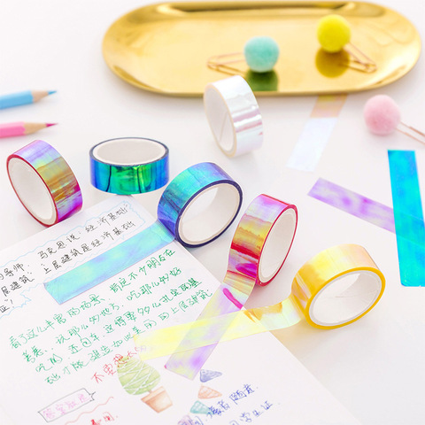 Creative Colorful Shining Special Decorative Rainbow laser waterproof Tape DIY Scrapbooking Masking Tape School Office Supply ► Photo 1/5