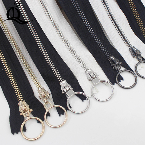 Close-End 15-45cm 5# 1pcs white&black gold silver Metal Zipper for Sewing zip Garment Accessories Jeans Zippers DIY tools zipper ► Photo 1/6