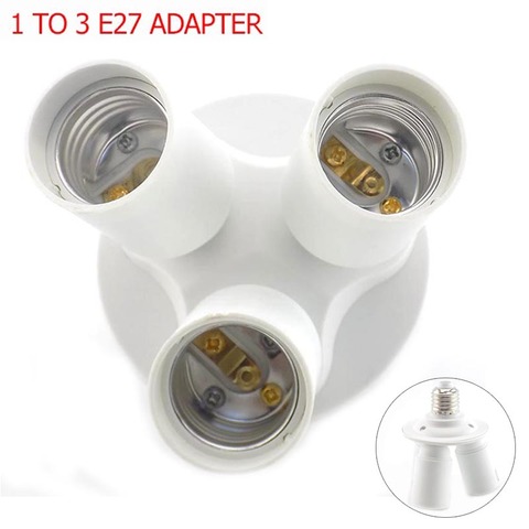 1 E27 to 3 E27 Adapter Bulb Lamp base plug Light Splitter Lamp LED light Socket 110V-240V Adaptor Bulb Converter Holder 3 Heads ► Photo 1/6