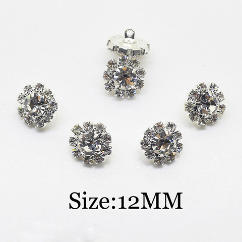 12mm 10pcs clear Crystal Rhinestone button , Crystal Button Wedding decoration accessory. ► Photo 1/3