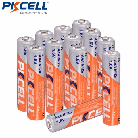 12Pcs/PKCELL  1.6V  Ni-Zn Battery 900mWh AAA Rechargeable Battery 3A Bateria Baterias aaa nizn batetry for flashlight toys ► Photo 1/4
