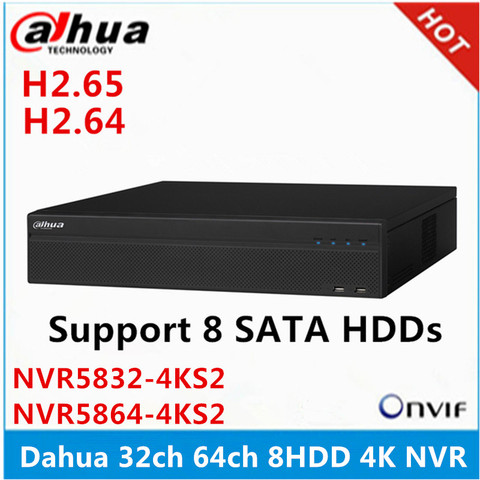 original Dahua NVR5832-4KS2 32CH & NVR5864-4KS2 64CH Support 8 SATA HDDs 12MP NVR with Dahua Logo Network Video Recorder ► Photo 1/1